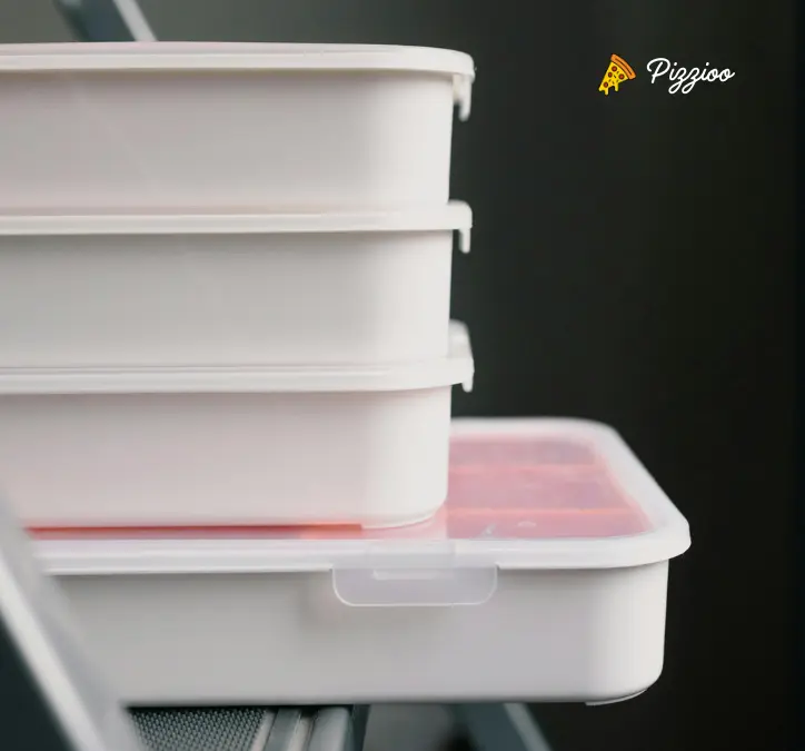 containers to fridge cheese pizza